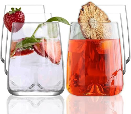 LAV Grands Verres à Eau Modernes 590ml, Lot de 6, 100% SANS PLOMB Verres à Vin, Verre à Eau Résistants au Lave-Vaisselle, Verres à Cocktail, Verre Gin Tonic, Verres à Boire, Verres à Pinte
