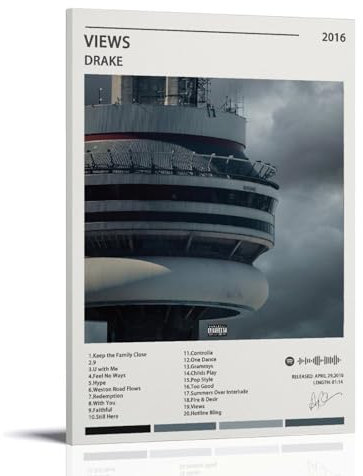 TANZEM Drake Poster Views Album Cover Poster Poster Dekorative Malerei Leinwand Wandposter und Kunstdruck Moderne Familie Schlafzimmer Dekor Poster 20 x 30 cm