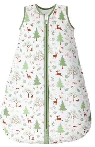 Looxii Baby Schlafsack Winter Baumwolle Winterschlafsack 2.5 TOG Schlafsäcke Warm Babyschlafsack Neugeborene für Herbst Winter Tiere und Wälder 12-18 Monate