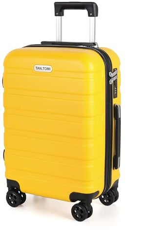 TANTOMI Handgepäck Koffer, Reisekoffer Hartschalenkoffer, Koffer & Trolley Handgepäck mit Passwortsperre, Hartschale Suitcase mit 4 Rollen(Mango)