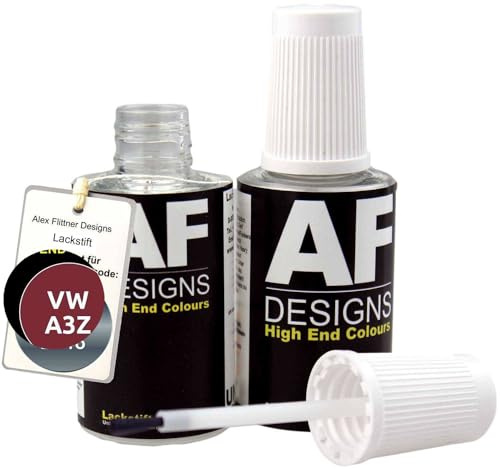 Alex Flittner Designs Lackstift für VW Rot Metallic A3Z 2x20 ml | Lackstift Set geeignet für Farbcode: A3Z und Farbname: Rot Metallic