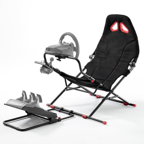 DIWANGUS Support de roue de course avec siège de chaise de course pliable et réglable pour Logitech G29 G920 G923 G27 G25 T248X T248 T300RS T150 458 TX Xbox PS4 PS5