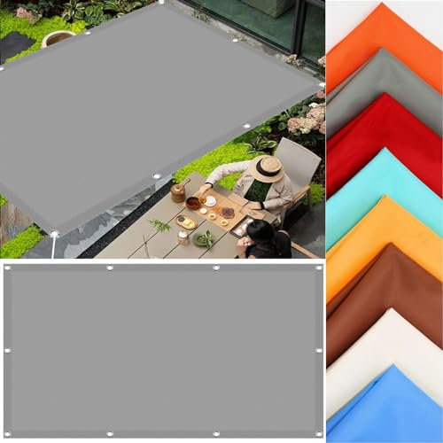 Voile d'ombrage Imperméable Rectangulaire 3 x 5 m Rectangulaire Toiles Ombrages Protection Solaire avec Cordons Bache pour Pergola pour Patio Terrasse Extérieur, Gris Clair