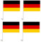Autofahne Deutschland, 45x30 cm, 4 x Autofahnen Autoflagge Deutschland Auto Autofahne Fahne Flagge Deutschland Fanartikel für Fußball EM 2024