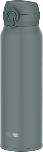 JNL-S750 ASG Thermos Botella de agua, taza móvil aislada al vacío, 754.1 ml (750 ml), verde ceniza, fácil de limpiar y fácil de limpiar con una apertura de un solo toque, botella de acero inoxidable,