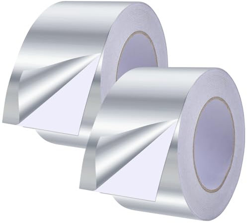 Siumir 50mm x 50m Aluminium Klebeband, 2 Stück Wasserdichtes Klebeband zum Reparieren von Metalloberflächen, Aluminiumband für schnelle Reparaturen zu Hause