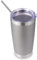 Volhoply 600ml（20oz） Thermobecher mit Deckel und Strohhalm,Doppelwandiger isolierter Reise-Eiskaffeebecher Passend für Auto-Tassenhalter,Pulverbeschichtete Becher für heiße und kalte Getränke,(Grau,1)