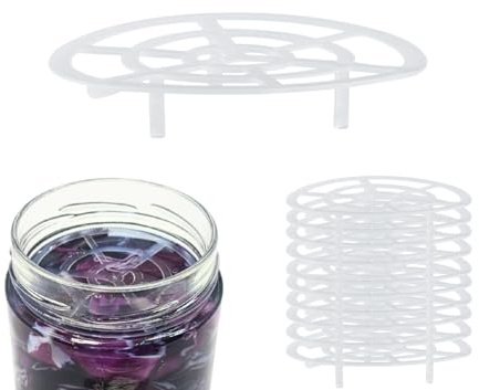 mikken 12 Gitter aus Kunststoff Ø 70 mm zum Einlegen, Haltbarmachen, Konservieren, Einmachen und Fermentieren – passend für Einmachgläser mit TO 82 Deckel, Alternative zu Beschwerungsgewichten