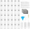 Eidoct 36 Packs Spice Jars, 120ml Glass Transparent Square Spice Jar, with Labels, Pen, Hose Brush, 2 Silicone Funnels, for Spice Storage