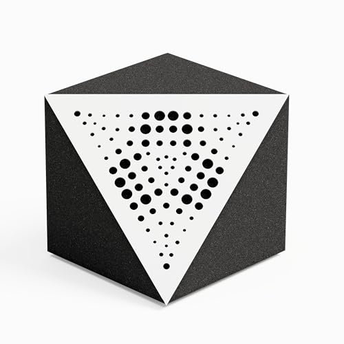 2er-Pack – Akustik-Eck-Decken-Bassfalle «TRICUB-WILDS» | Schallabsorbierender Akustikschaum mit perforierter, laminierter HDF-Platte | Würfel-Bassfalle | Farbe: [TRICUB-WILDS | Weiß]