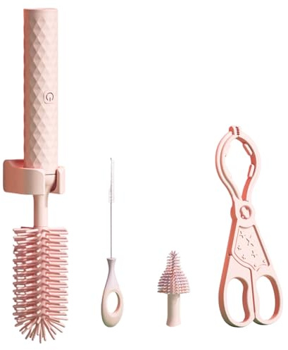 siduytin Mam Bottle Brush Set Electric Bottle Cleaner For Mam Bottles Electric Baby Bottle Cleaning Brush Mynubaby Bottle Cleaner, pink 4pcs