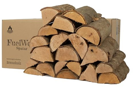Bois de Chauffage en chêne Rouge Premium – Séché au Four, bûches de 25 cm, humidité <15% – Idéal pour poêle, cheminée, Barbecue, Grill, feu de Camp – Bois de cheminée, Chauffage, Grill (60 L).