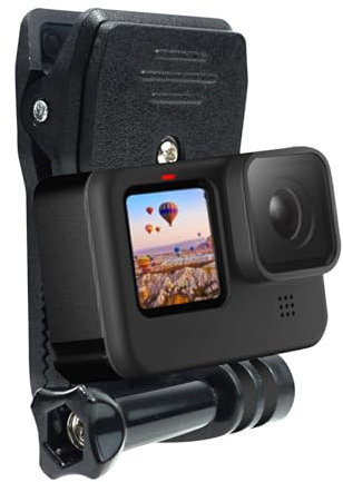 TIANXUAN Backpack Strap Clip Mount Backpack Shoulder Clip Mount Clamp Body Cam Holder Quick Release Clamp for Hero 12 11 10 9 8 7 6 5 4 3 2 Session XIAOYI 4K SJCAM Yi Sports Action Camera (Black)