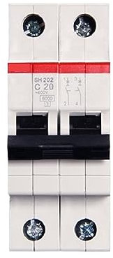 Disjoncteur miniature SH200 1P 2P TYPE C 10A 16A 20A 25A 32A 40A 50A 63A 1 pièce(2P,20A)