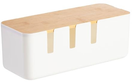 Kabelbox Organizer Holzabdeckung Überspannungsschutz USB-Hub-System