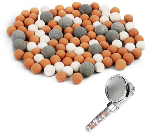 3PCS Negative Ion Mineral Balls Replacement for Shower Head Filters,Hard Water Softener Filter Beads Remove Chlorine, Rust, Odour, Bacteria,Universal Fit for Ionic Filter Shower Heads