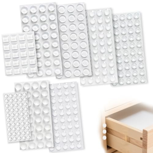 316 Pezzi Gommini in Silicone Trasparente Autoadesivi - Paracolpi Porta & Gommini per Porte Salva Muro, Paracolpi per Mobili, Sedie, Cassetti (8 Misure)
