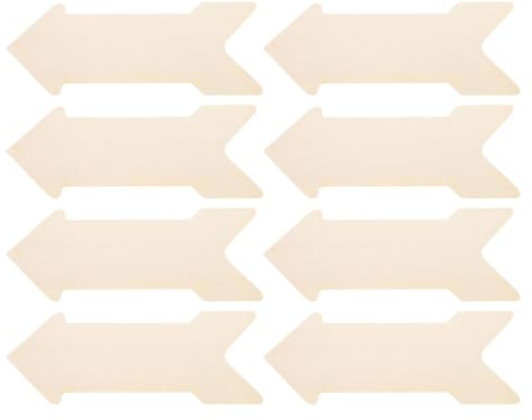 Angoily Holzpfeile zum Basteln - 8 Stk. Unbehandelte Wegweiser | Blanko Holzoberfläche, Pfeilform Design, Leicht zu Bemalen, Perfekt für Hochzeiten & Garten, Robustes Material