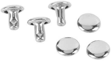TIKATARER 500 Set Rivetti a Doppio Cappuccio in Acciaio Inossidabile 6x6 Mm, Borchie in Metallo per Artigianato in Pelle e Progetti Fai da Te, Rivetti a Foro Piccolo Facili da Usare