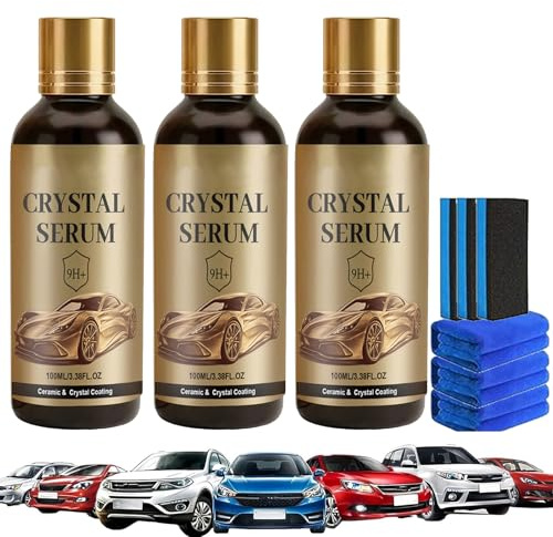 PTZ Crystal Serum,Graphene Ceramic Coating for Cars,9H +Keramikversiegelung für Autos,Ceramic Versiegelung Auto,Quick Effect Coating Agent,Keramik Versiegelung für Glanz mit Versiegelungs-Effekt (3PC)