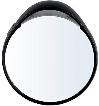 TWEEZERMAN Kosmetikspiegel Tweezermate (10x Vergrößerungsspiegel, Makeup, Reisen Kosmetik, Rund), Schwarz