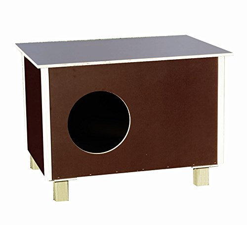 Elmato 10723 Outdoor Katzenhaus Hütte Unterschlupf wetterfest, 60x40x40cm