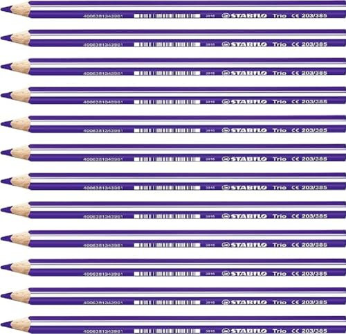 STABILO - Dreikant-Buntstift - Trio dick - 12er Pack - blauviolett