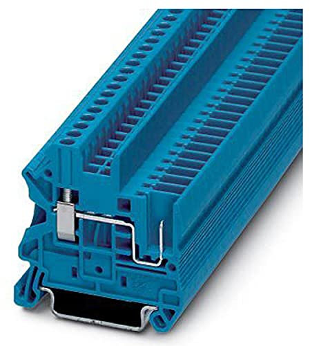 PHOENIX CONTACT UT 2,5/1P BU Durchführungsklemmenblock mit Schraub-/Steckverbindung, 2 Anzahl Anschlüsse, AWG 26 - 12, 2.5mm² Nennquerschnitt, Blau, 50 Stück