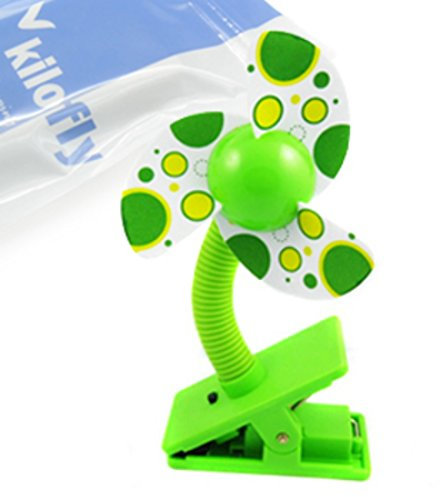 Baby Clip-on Mini Stroller Fan for Strollers Baby Cots Playpens (Green)