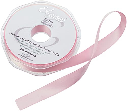 ELEGANZA Double Faced Satin 15mm x 20m Classic Pink No.07, 15 mm x 20 m