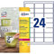 AVERY Zweckform L4773REV-20 Wetterfeste Folienetiketten (480 Aufkleber, 63,5x33,9mm auf A4, selbstklebend, wasserfest, wiederablösbar, strapazierfähig, bedruckbare Outdoor Klebefolie) 20 Blatt, weiß