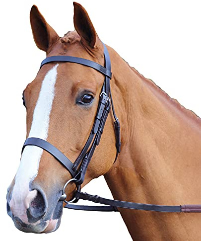 Shires Aviemore Plain Bridle With Rubber Grip Reins - Black