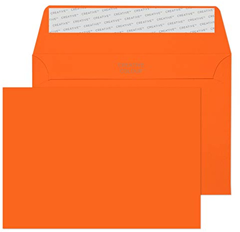 Blake Creative Colour - Coloured Orange C6 Envelopes (114 x 162 mm) - Pack of 500 - FSC Certified - 120GSM - Peel and Seal Orange Envelope - Invitation Envelopes/Card Making Supplies (105)