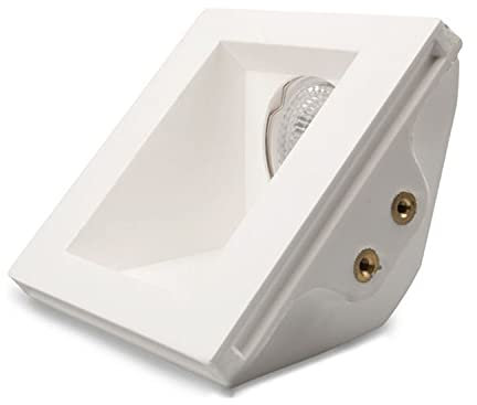 IsoLED Gips-Einbaustrahler GX5.3, quadratisch, rückversetzt, asymmetrisch, weiss