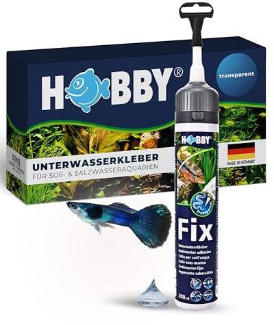 HOBBY Aquaristik Fix Unterwasserkleber I 200 ml Kartusche I universell einsetzbarer Kleber für Aquarien I Hochleistungskleber für Unterwasserreparaturen in Süß- und Meerwasseraquarien I transparent