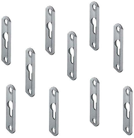 Linsenkopfbeschlag Metall Schrank-Aufhänger aus Stahl | 20 x 70 x 4,5 mm | Linsenkopfplatte versenkt einem mit Langloch | Einhängebeschlag zum Einlassen oder Schrauben | 10 Stück - Möbel-Aufhänger