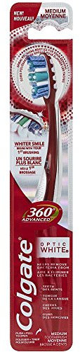 Colgate, Toothbrush 360 Advanced Optic White Medium, 1 Count