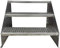 Srm-Design 3-Stufen-Standtreppe, Stahltreppe, Freistehend, Breite 90 cm, Höhe 63 cm, Verzinkt, Robust, Außentreppe, Stabil, Industrietreppe, Silber