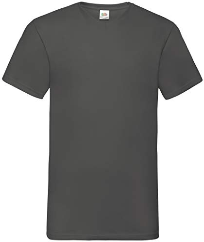 Fruit of the Loom Mens Valueweight V-Neck, Short Sleeve T-Shirt (M) (Light Graphite)