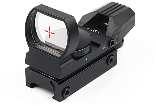 Red Dot Visier 22mm/20mm Weaver oder Picatinny Railsysteme Airsoft Red Dot Scope Reflex Sight mit Montage und Schutzkappe 4 Absehen