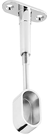 SOTECH 1 Stück Schrankstangenhalter Endstück für ovale Kleiderstangen | 30 x 15 mm Chrom poliert höhenverstellbar 84 - 112 mm Kleiderstangenlager Schrankstangenlager