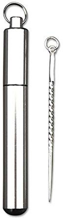 Palillos de dientes de plata de ley, de aluminio, creativos, para viajes, senderismo, camping 1 Zahnstocher und Tube plata