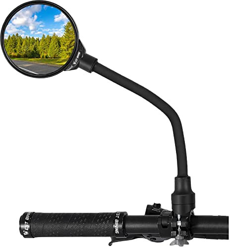 WESTGIRL Fahrradspiegel, 360 ° Verstellbar und Drehbar Fahrrad Spiegel, Convex HD Weitwinkel Rückspiegel für Lenker, Stoßfest Safe Radfahren Spiegel Universal für Mountainbike Rennrad E-Bike, 1 STÜCK