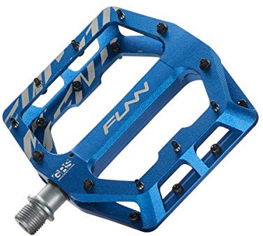 Funn Funndamental Flachpedale - Breite Plattformpedale für BMX/MTB, Einstellbarer Grip für außergewöhnliche Stabilität, 9/16-Zoll CrMo-Achse (Blau)