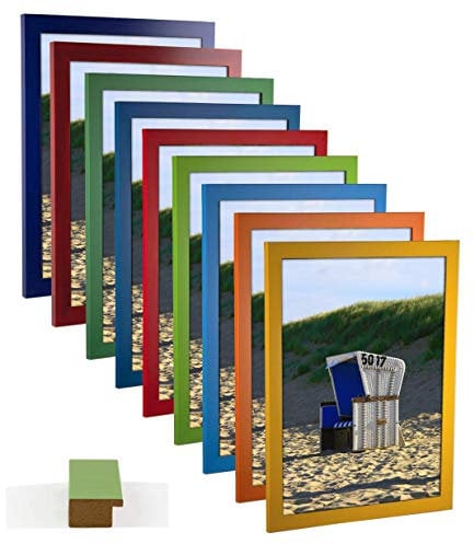 myposterframe Bilderrahmen 25 x 35 cm Juno Bunt Größen Wahl Gelb mit Kunstglas Antireflex 1 mm