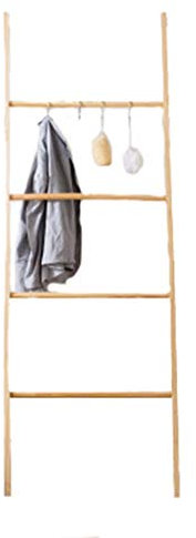 Appendiabiti Scaffale di stoccaggio Verticale dei Vestiti del Pavimento di Legno Solido dello scaffale del Cappotto della Scala (Color : Beige-2)