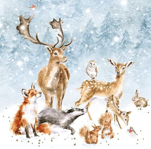 Wrendale Designs by Hannah Dale - „Winter Wonderland“ - Weihnachtskarten-Schachtelset - 8 Stück