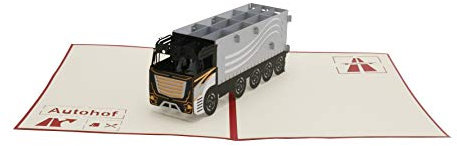 design3dkarten® LKW, Lastkraftwagen, LKW-fahrer, führerschein, Truck, Spedition, Lieferwagen, 3d Klappkarte, Pop Up Karte, Glückwunschkarte, Grußkarte, Geschenkkarte
