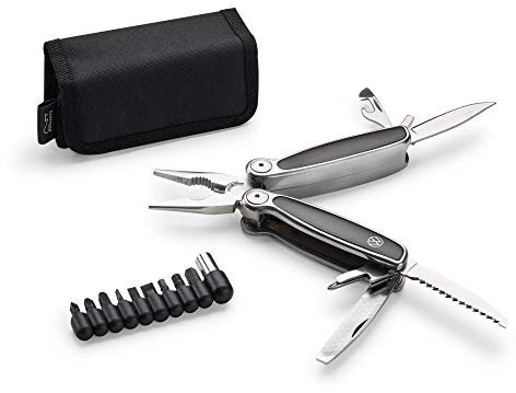 Volkswagen 000087703NC Multitool Multifunktionswerkzeug Taschenmesser Zange Feile Säge Schraubendreher, mit neuem VW Logo