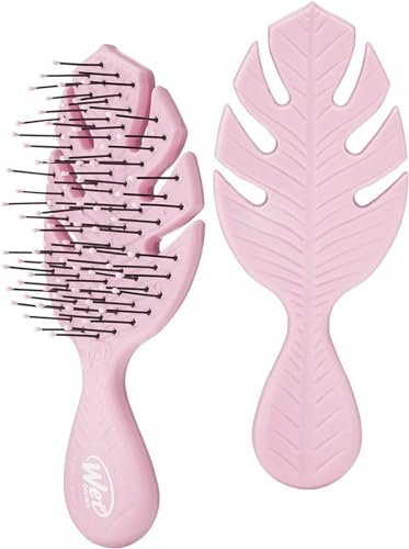 WetBrush Go Green Mini Detangler Brush with Ultra Soft Intelliflex Bristles to Gently Separate Knots With Ease, Wet Brush Detangler Is Gentle on Hair, Plant Based, Suitable For All Hair Types, Pink